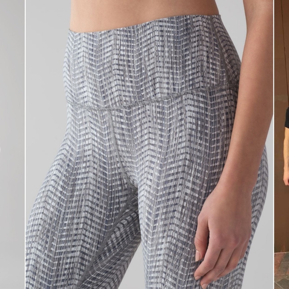 Lululemon Wunder Under high rise silver spoon gray print leggings tights 4
